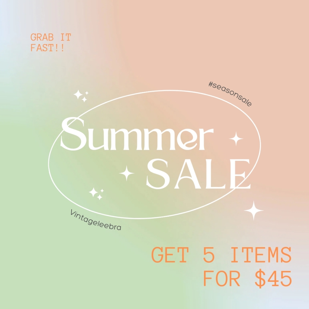 Summer Sale 5 for $45 Sale